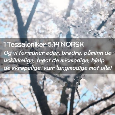 Picture 02 - 1 Tessaloniker 5:14 NORSK - Og vi formaner eder, brødre, påminn de - Bible Verse Picture