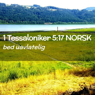 Picture 02 - 1 Tessaloniker 5:17 NORSK - bed - Bible Verse Picture