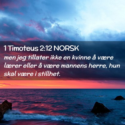 Picture 02 - 1 Timoteus 2:12 NORSK - men jeg tillater ikke en kvinne å være lærer - Bible Verse Picture