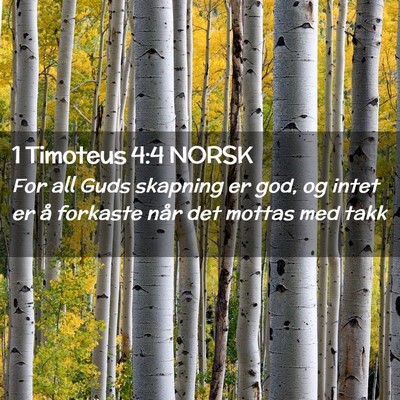 Picture 02 - 1 Timoteus 4:4 NORSK - For all Guds skapning er god, og intet er å - Bible Verse Picture