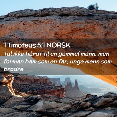 Picture 02 - 1 Timoteus 5:1 NORSK - Tal ikke hårdt til en gammel mann, men forman - Bible Verse Picture