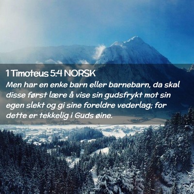 Picture 02 - 1 Timoteus 5:4 NORSK - Men har en enke barn eller barnebarn, da skal - Bible Verse Picture