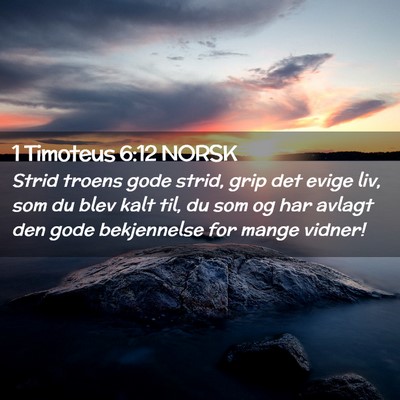 Picture 02 - 1 Timoteus 6:12 NORSK - Strid troens gode strid, grip det evige liv, som - Bible Verse Picture