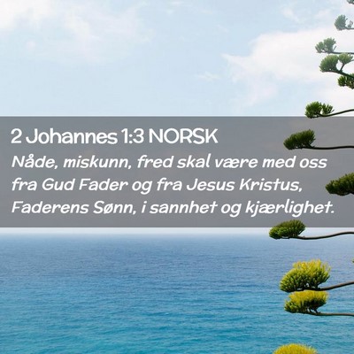 Picture 02 - 2 Johannes 1:3 NORSK - Nåde, miskunn, fred skal være med oss fra Gud - Bible Verse Picture