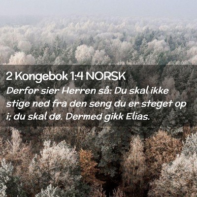Picture 02 - 2 Kongebok 1:4 NORSK - Derfor sier Herren så: Du skal ikke stige ned - Bible Verse Picture