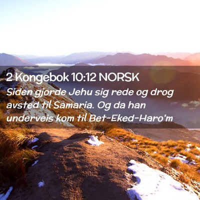 Picture 02 - 2 Kongebok 10:12 NORSK - Siden gjorde Jehu sig rede og drog avsted til - Bible Verse Picture