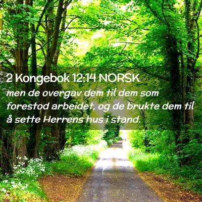 Picture 02 - 2 Kongebok 12:14 NORSK - men de overgav dem til dem som forestod arbeidet, - Bible Verse Picture