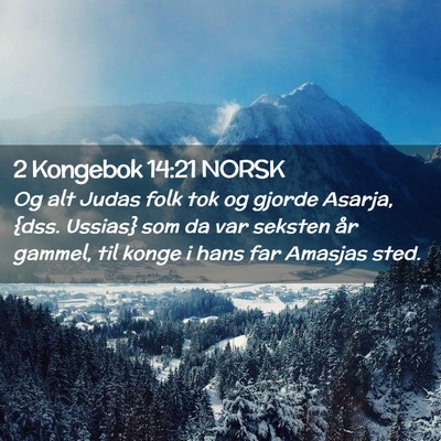 Picture 02 - 2 Kongebok 14:21 NORSK - Og alt Judas folk tok og gjorde Asarja, {dss. - Bible Verse Picture