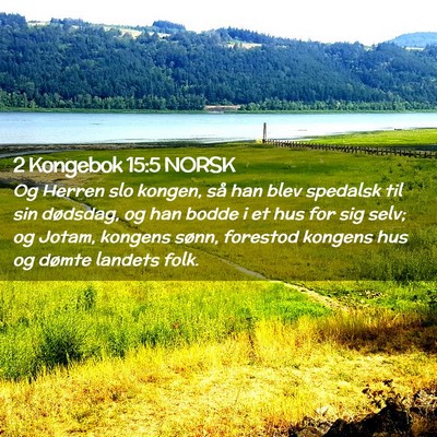 Picture 02 - 2 Kongebok 15:5 NORSK - Og Herren slo kongen, så han blev spedalsk til - Bible Verse Picture