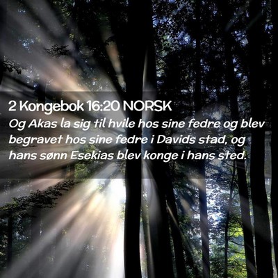 Picture 02 - 2 Kongebok 16:20 NORSK - Og Akas la sig til hvile hos sine fedre og blev - Bible Verse Picture