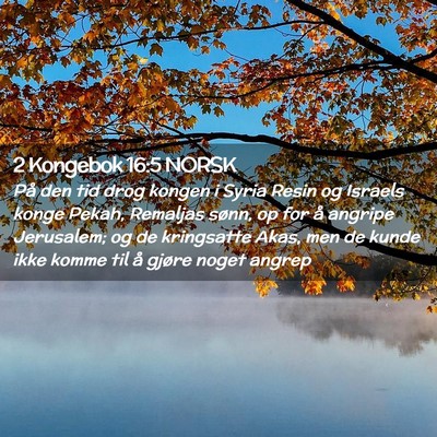 Picture 02 - 2 Kongebok 16:5 NORSK - På den tid drog kongen i Syria Resin og Israels - Bible Verse Picture