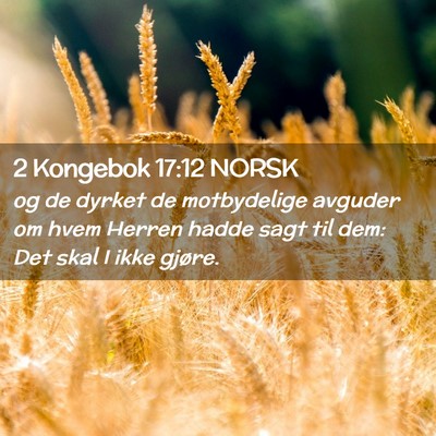 Picture 02 - 2 Kongebok 17:12 NORSK - og de dyrket de motbydelige avguder om hvem - Bible Verse Picture