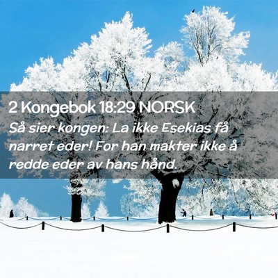 Picture 02 - 2 Kongebok 18:29 NORSK - Så sier kongen: La ikke Esekias få narret eder! - Bible Verse Picture