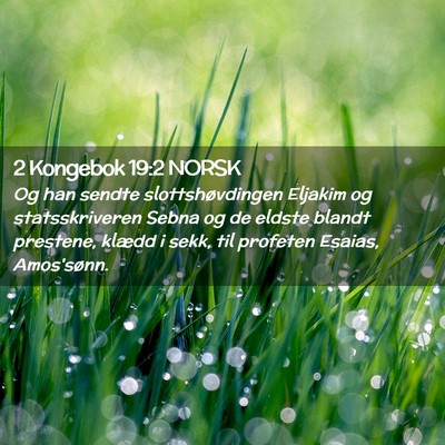 Picture 02 - 2 Kongebok 19:2 NORSK - Og han sendte slottshøvdingen Eljakim og - Bible Verse Picture