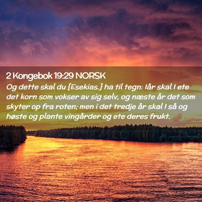 Picture 02 - 2 Kongebok 19:29 NORSK - Og dette skal du {Esekias.} ha til tegn: Iår - Bible Verse Picture