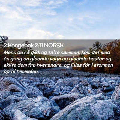Picture 02 - 2 Kongebok 2:11 NORSK - Mens de så gikk og talte sammen, kom det med én - Bible Verse Picture