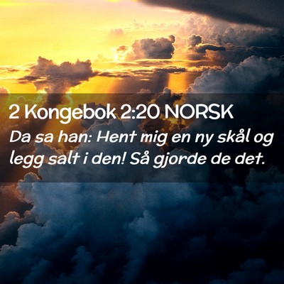 Picture 02 - 2 Kongebok 2:20 NORSK - Da sa han: Hent mig en ny skål og legg salt i - Bible Verse Picture