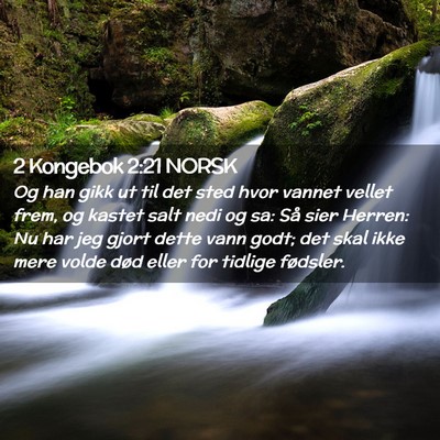 Picture 02 - 2 Kongebok 2:21 NORSK - Og han gikk ut til det sted hvor vannet vellet - Bible Verse Picture