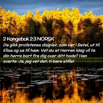 Picture 02 - 2 Kongebok 2:3 NORSK - Da gikk profetenes disipler, som var i Betel, ut - Bible Verse Picture