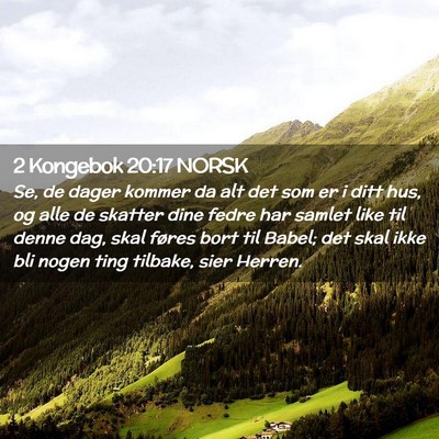 Picture 02 - 2 Kongebok 20:17 NORSK - Se, de dager kommer da alt det som er i ditt hus, - Bible Verse Picture