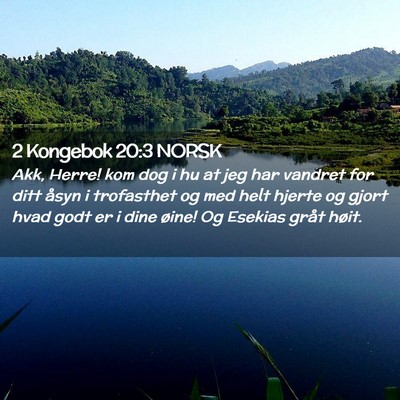 Picture 02 - 2 Kongebok 20:3 NORSK - Akk, Herre! kom dog i hu at jeg har vandret for - Bible Verse Picture