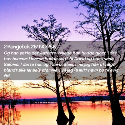 Picture 02 - 2 Kongebok 21:7 NORSK - Og han satte det Astarte-billede han hadde gjort, - Bible Verse Picture