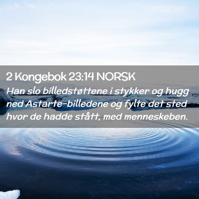 Picture 02 - 2 Kongebok 23:14 NORSK - Han slo billedstøttene i stykker og hugg ned - Bible Verse Picture