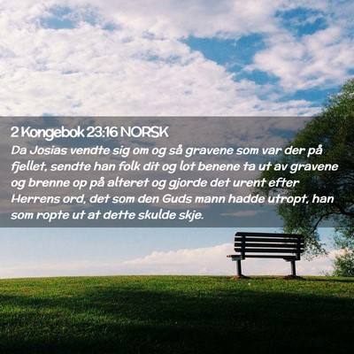 Picture 02 - 2 Kongebok 23:16 NORSK - Da Josias vendte sig om og så gravene som var - Bible Verse Picture