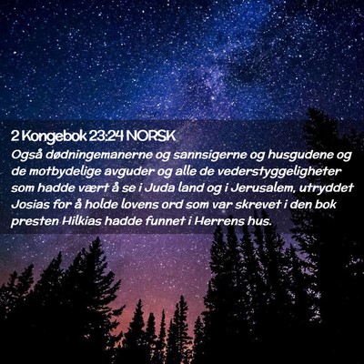 Picture 02 - 2 Kongebok 23:24 NORSK - Også dødningemanerne og sannsigerne og - Bible Verse Picture
