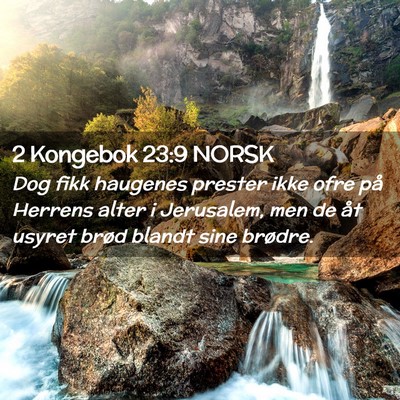 Picture 02 - 2 Kongebok 23:9 NORSK - Dog fikk haugenes prester ikke ofre på Herrens - Bible Verse Picture