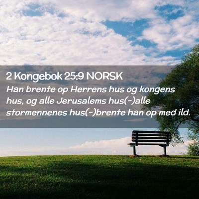 Picture 02 - 2 Kongebok 25:9 NORSK - Han brente op Herrens hus og kongens hus, og alle - Bible Verse Picture