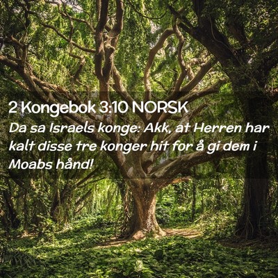 Picture 02 - 2 Kongebok 3:10 NORSK - Da sa Israels konge: Akk, at Herren har kalt - Bible Verse Picture