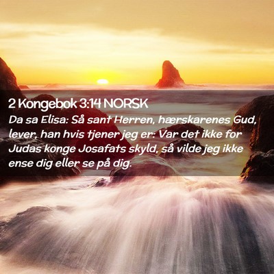 Picture 02 - 2 Kongebok 3:14 NORSK - Da sa Elisa: Så sant Herren, hærskarenes Gud, - Bible Verse Picture