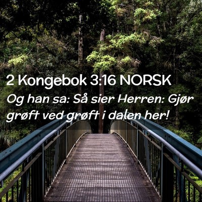 Picture 02 - 2 Kongebok 3:16 NORSK - Og han sa: Så sier Herren: Gjør grøft ved - Bible Verse Picture