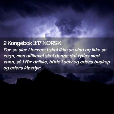 Picture 02 - 2 Kongebok 3:17 NORSK - For sa sier Herren: I skal ikke se vind og ikke - Bible Verse Picture
