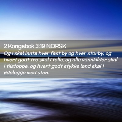Picture 02 - 2 Kongebok 3:19 NORSK - Og I skal innta hver fast by og hver storby, og - Bible Verse Picture