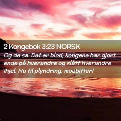 Picture 02 - 2 Kongebok 3:23 NORSK - Og de sa: Det er blod; kongene har gjort ende på - Bible Verse Picture