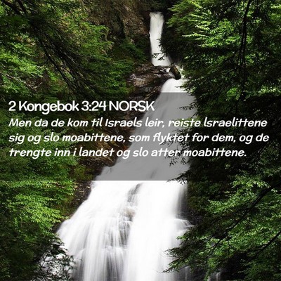 Picture 02 - 2 Kongebok 3:24 NORSK - Men da de kom til Israels leir, reiste - Bible Verse Picture