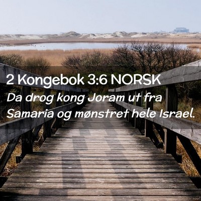 Picture 02 - 2 Kongebok 3:6 NORSK - Da drog kong Joram ut fra Samaria og mønstret - Bible Verse Picture
