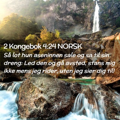 Picture 02 - 2 Kongebok 4:24 NORSK - Så lot hun aseninnen sale og sa til sin dreng: - Bible Verse Picture