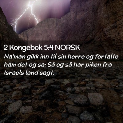 Picture 02 - 2 Kongebok 5:4 NORSK - Na'man gikk inn til sin herre og fortalte ham det - Bible Verse Picture