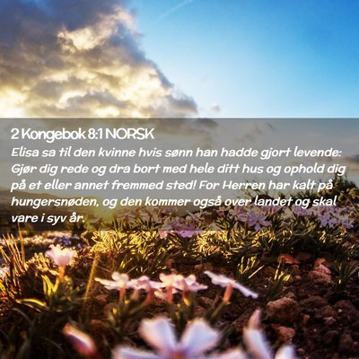 Picture 02 - 2 Kongebok 8:1 NORSK - Elisa sa til den kvinne hvis sønn han hadde - Bible Verse Picture