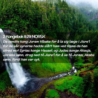 Picture 02 - 2 Kongebok 8:29 NORSK - Da vendte kong Joram tilbake for å la sig læge - Bible Verse Picture