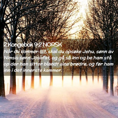 Picture 02 - 2 Kongebok 9:2 NORSK - Når du kommer dit, skal du opsøke Jehu, sønn - Bible Verse Picture