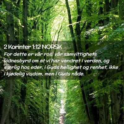 Picture 02 - 2 Korinter 1:12 NORSK - For dette er vår ros: vår samvittighets - Bible Verse Picture