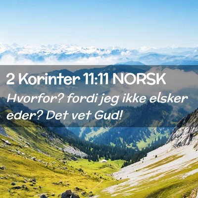 Picture 02 - 2 Korinter 11:11 NORSK - Hvorfor? fordi jeg ikke elsker eder? Det vet - Bible Verse Picture
