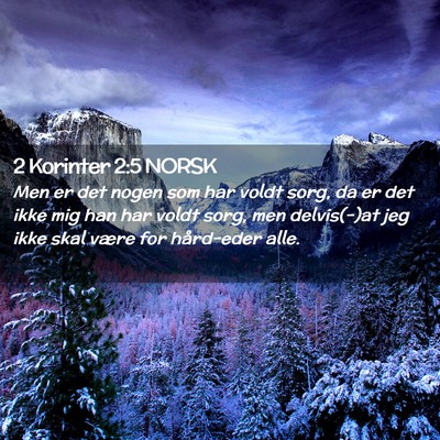 Picture 02 - 2 Korinter 2:5 NORSK - Men er det nogen som har voldt sorg, da er det - Bible Verse Picture