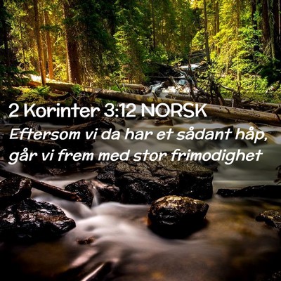 Picture 02 - 2 Korinter 3:12 NORSK - Eftersom vi da har et sådant håp, går vi frem - Bible Verse Picture