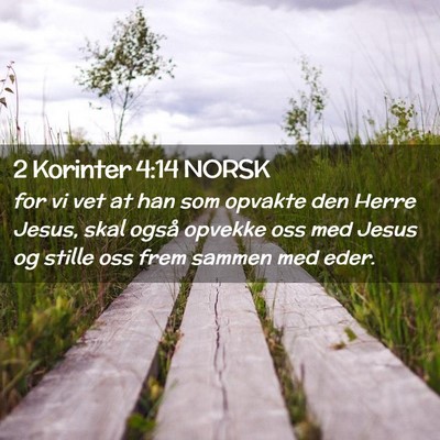 Picture 02 - 2 Korinter 4:14 NORSK - for vi vet at han som opvakte den Herre Jesus, - Bible Verse Picture
