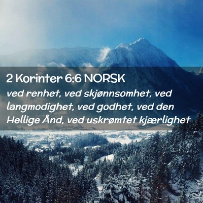 Picture 02 - 2 Korinter 6:6 NORSK - ved renhet, ved skjønnsomhet, ved langmodighet, - Bible Verse Picture